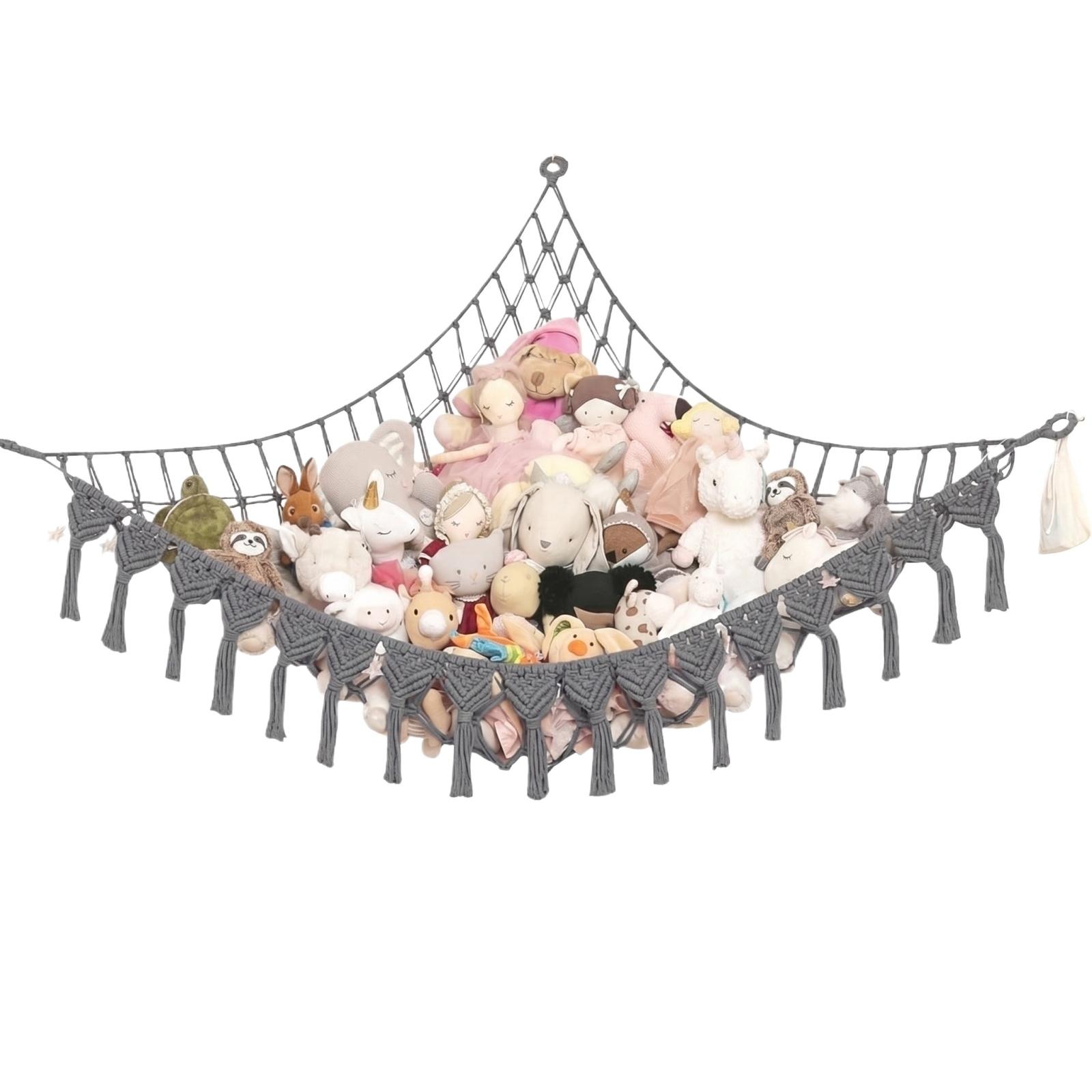 Handwoven Cotton Rope Stuffed Animal Storage Net Hanging Toy Hammock for Bedroom Corner Wall Mounted Toy Organizer Mesh Bag one size
Handwoven Cotton Rope Stuffed Animal Storage Net Hanging Toy Hammock for Bedroom Corner Wall Mounted Toy Organizer Mesh Bag one size
