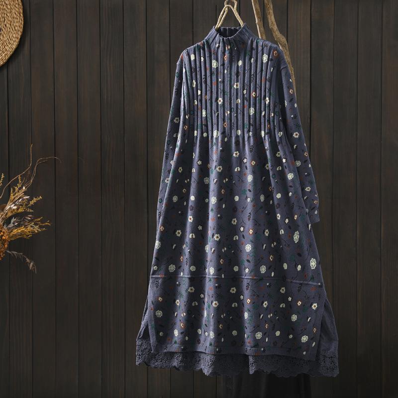 Elegant Floral High-Neck Knit Dress 2025 One Size синій
Elegant Floral High-Neck Knit Dress 2025 One Size синій