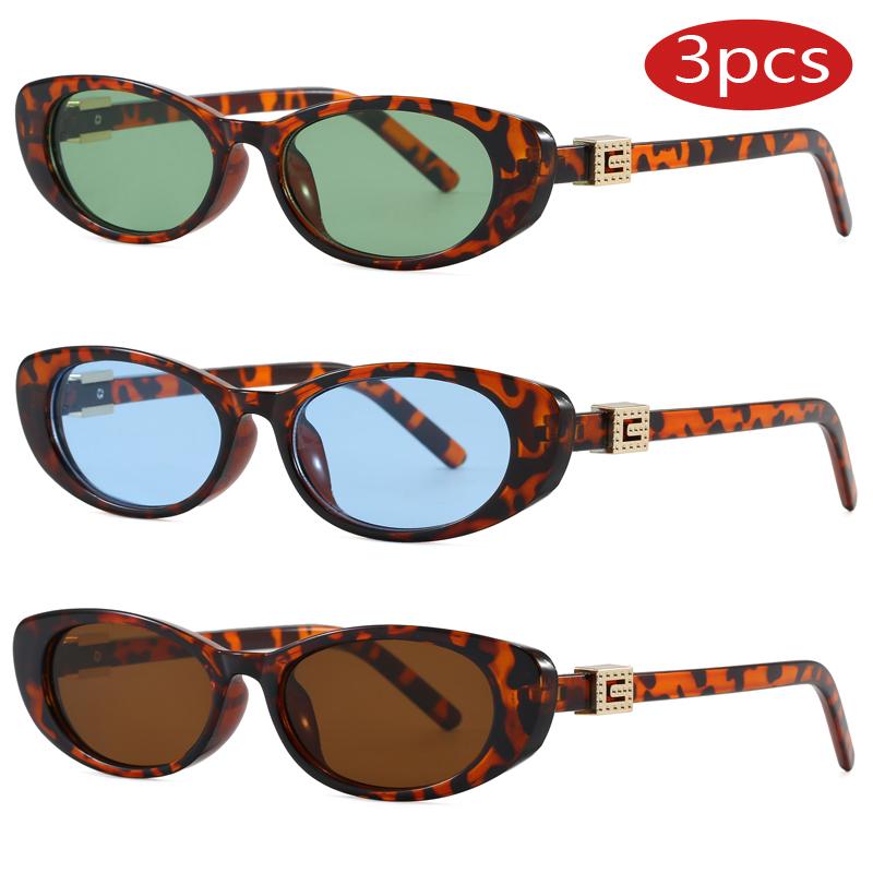 3pcs Fashion Rivet Personalized Oval Frame Sun Glasses Women Trendy Small Frame Sunglasses Punk Sunshade UV Protection Eyewear
3pcs Fashion Rivet Personalized Oval Frame Sun Glasses Women Trendy Small Frame Sunglasses Punk Sunshade UV Protection Eyewear