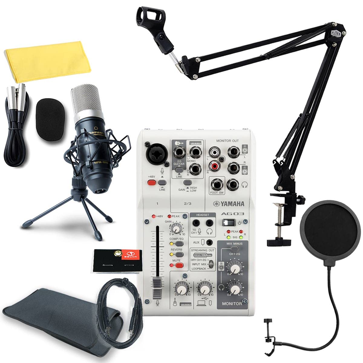 YAMAHA AG03MK2 WHITE set for PC users Condenser pop arm AUX cable / Distribution/DTM - microphone, blocker, stand, - білий
YAMAHA AG03MK2 WHITE set for PC users Condenser pop arm AUX cable / Distribution/DTM - microphone, blocker, stand, - білий
