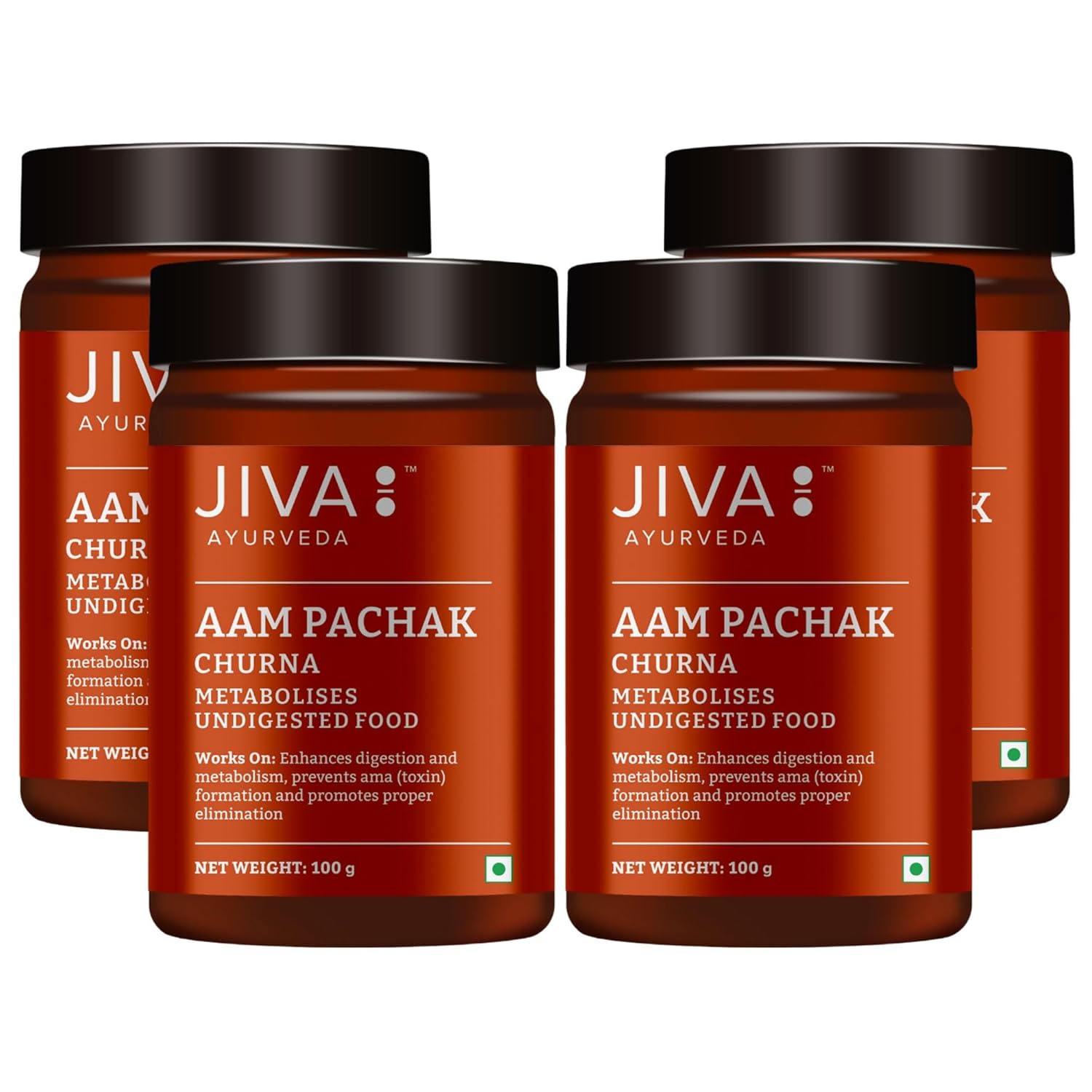 Jiva Aam Pachak Churna 100gm Pack of 4 Ayurvedic Digestive Powder Natural Herbs Blend
Jiva Aam Pachak Churna 100gm Pack of 4 Ayurvedic Digestive Powder Natural Herbs Blend