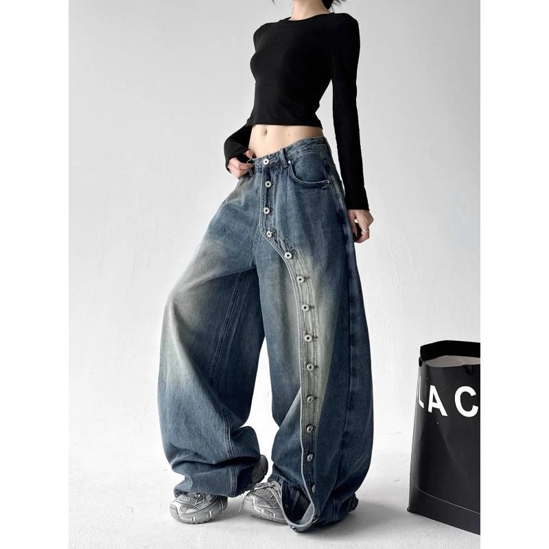 Plus Size Trendy Hip-hop Wide-leg Jeans for Women Trendy New Hot Girl Rivets Loose Drapey Floor-length Pants S синий
Plus Size Trendy Hip-hop Wide-leg Jeans for Women Trendy New Hot Girl Rivets Loose Drapey Floor-length Pants S синий