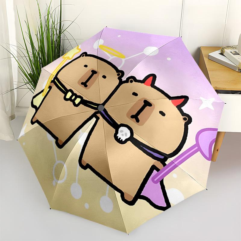 1pc Angel, Devil Capybara Automatic Umbrella - Stylish, Durable, with 8-Rib Manual Open Design, Elegant Black Handleyy250920222
1pc Angel, Devil Capybara Automatic Umbrella - Stylish, Durable, with 8-Rib Manual Open Design, Elegant Black Handleyy250920222