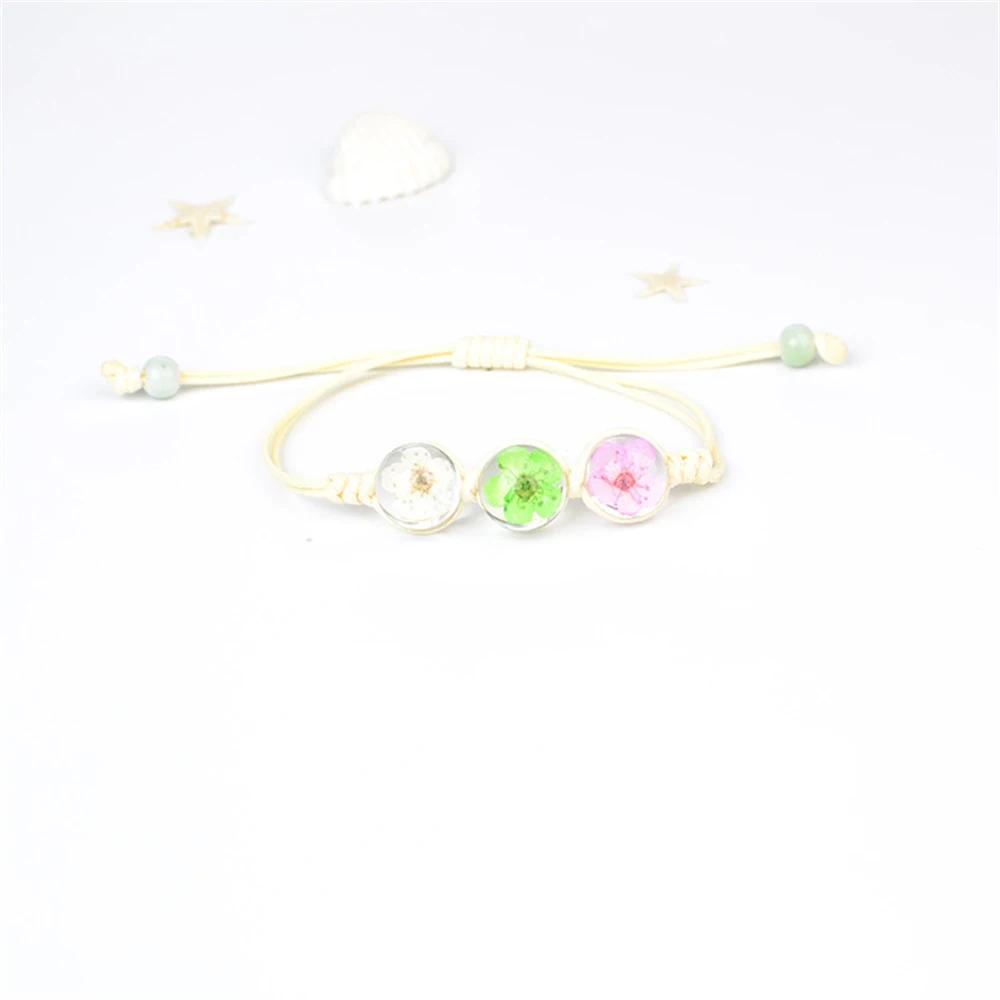 b22 Spring Style Multicolored Creativity Glass Dried Cherry Blossoms Hand-made Flower Bracelets Multiple Flower Weave Jewelry
b22 Spring Style Multicolored Creativity Glass Dried Cherry Blossoms Hand-made Flower Bracelets Multiple Flower Weave Jewelry
