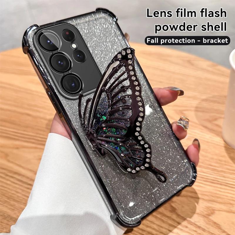 Glitter Plating Quicksand Butterfly Holder Case for Samsung Galaxy S26 Ultra S25 FE S24 S23 S22 S21 S20 Plus Soft Cover S26 Plus
Glitter Plating Quicksand Butterfly Holder Case for Samsung Galaxy S26 Ultra S25 FE S24 S23 S22 S21 S20 Plus Soft Cover S26 Plus