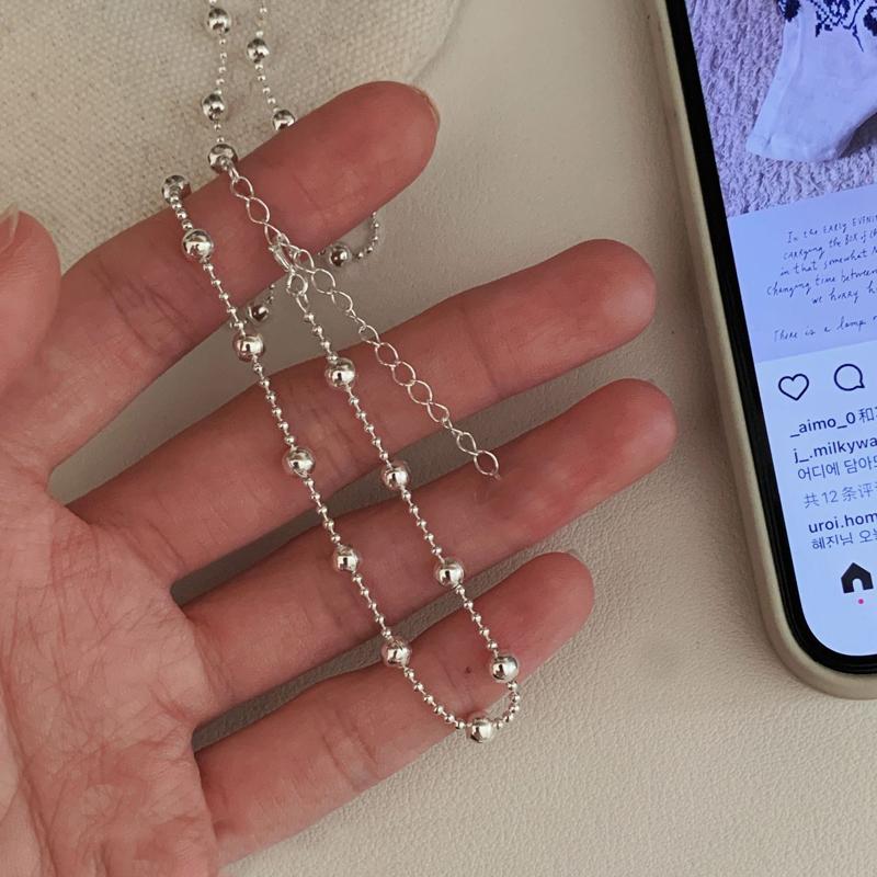 New 45cm New 925 Sterling Silver Bead Ball Chain Choker Smooth Necklace For Women Girls Wedding Fine Jewelry NK196 40cm
New 45cm New 925 Sterling Silver Bead Ball Chain Choker Smooth Necklace For Women Girls Wedding Fine Jewelry NK196 40cm