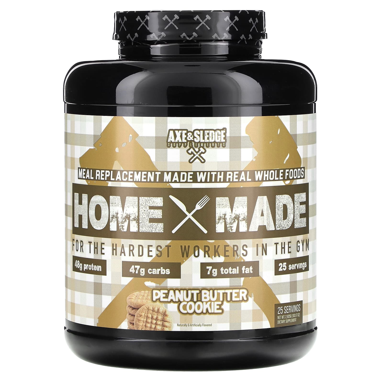 Axe & Sledge Supplements, Home Made, Meal Replacement, Peanut Butter Cookies, 2925G(103.17Oz)
Axe & Sledge Supplements, Home Made, Meal Replacement, Peanut Butter Cookies, 2925G(103.17Oz)
