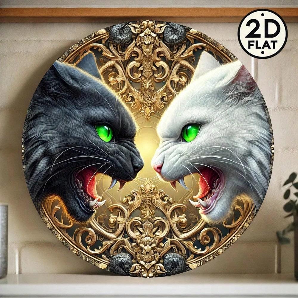 Generic Round Aluminum Sign Black White Cats Green Eyes Golden Ornate Frame Weatherproof 20x20 білий
Generic Round Aluminum Sign Black White Cats Green Eyes Golden Ornate Frame Weatherproof 20x20 білий