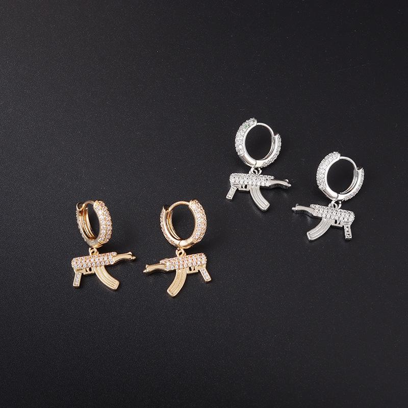 New Style of Personalized Men s Fashion Trend Silver AK Gun Earrings Creative Design Earrings
New Style of Personalized Men s Fashion Trend Silver AK Gun Earrings Creative Design Earrings