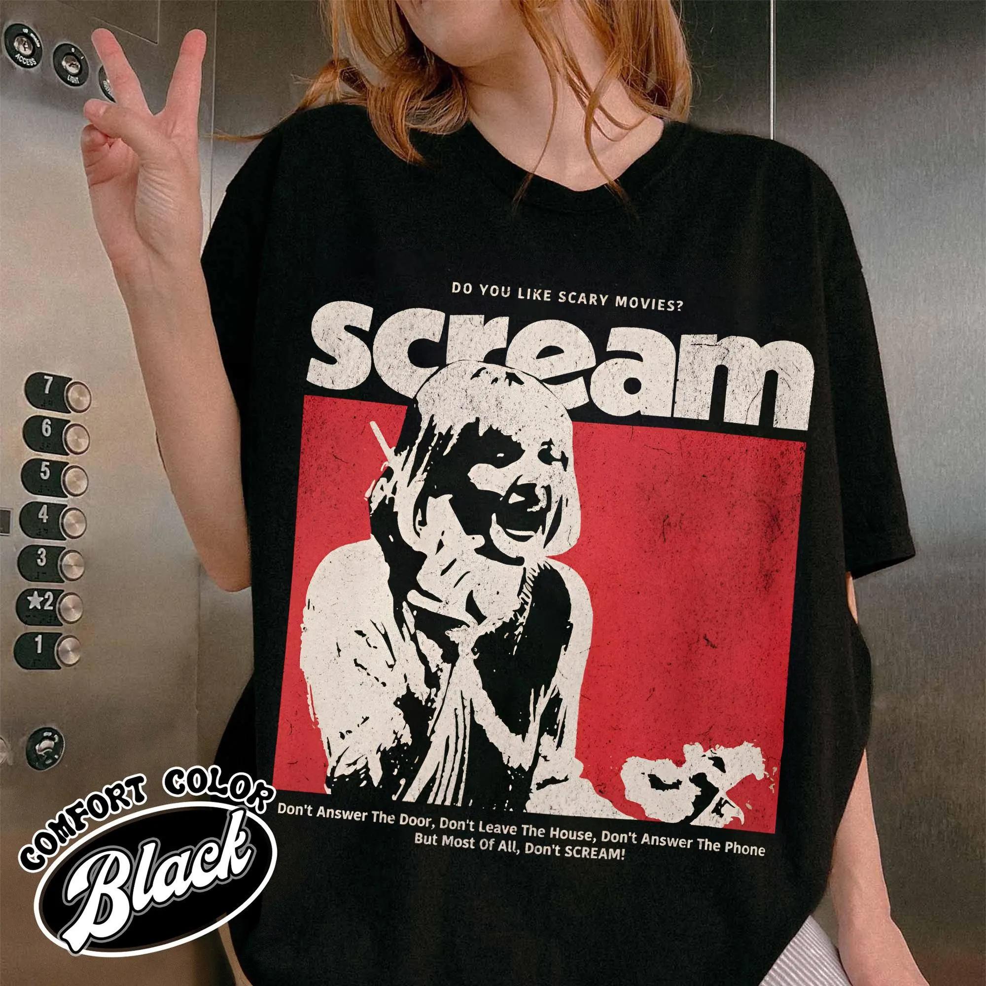 Scream Movie Vintage Graphic Tee Retro Horror Shirt Scary Movie Summer Unisexs and Womens Loose and Breathable Tshirt Top S
Scream Movie Vintage Graphic Tee Retro Horror Shirt Scary Movie Summer Unisexs and Womens Loose and Breathable Tshirt Top S