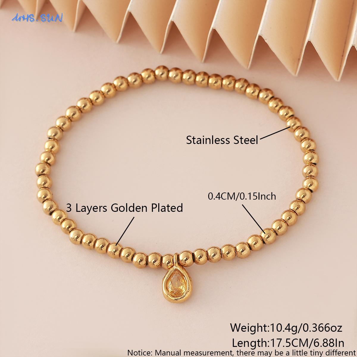 MHS.SUN Stainless Steel Gold Plated 12 Months Birthstone Beaded Bracelets For Women Men Zircon Water Droplet Charm Trend Jewelry
MHS.SUN Stainless Steel Gold Plated 12 Months Birthstone Beaded Bracelets For Women Men Zircon Water Droplet Charm Trend Jewelry