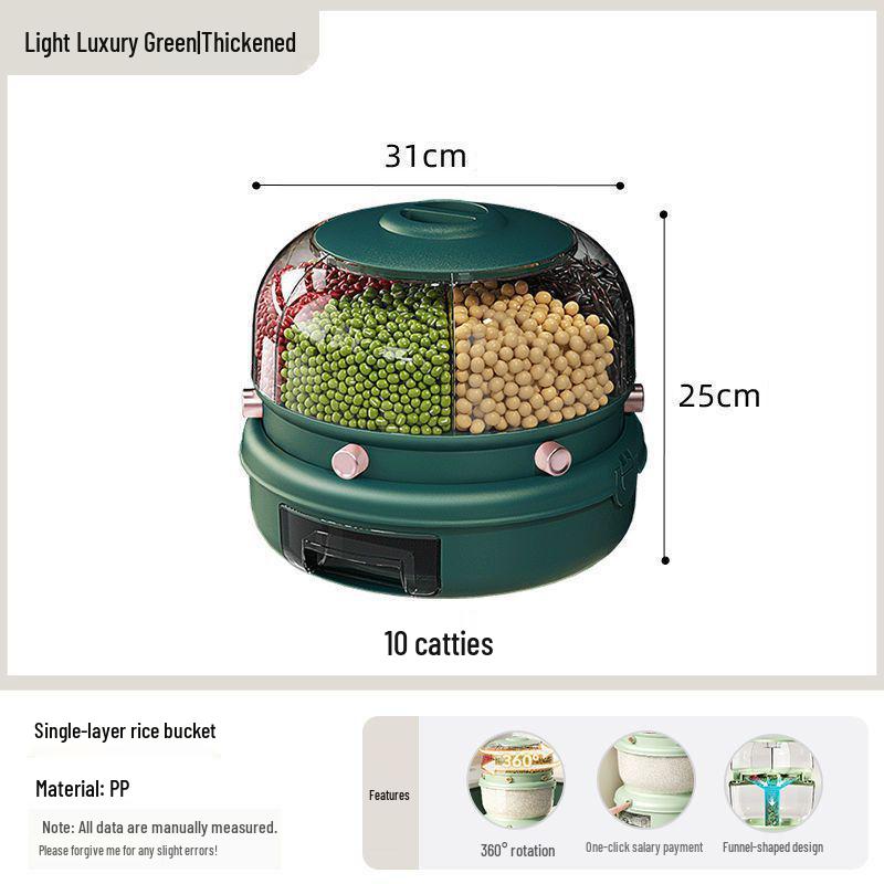 Double-Layer Rotatable Rice Storage Bucket: Insect-Proof, Moisture-Proof, Multi-Grid Grain Container Upgraded/Thicker Version
Double-Layer Rotatable Rice Storage Bucket: Insect-Proof, Moisture-Proof, Multi-Grid Grain Container Upgraded/Thicker Version