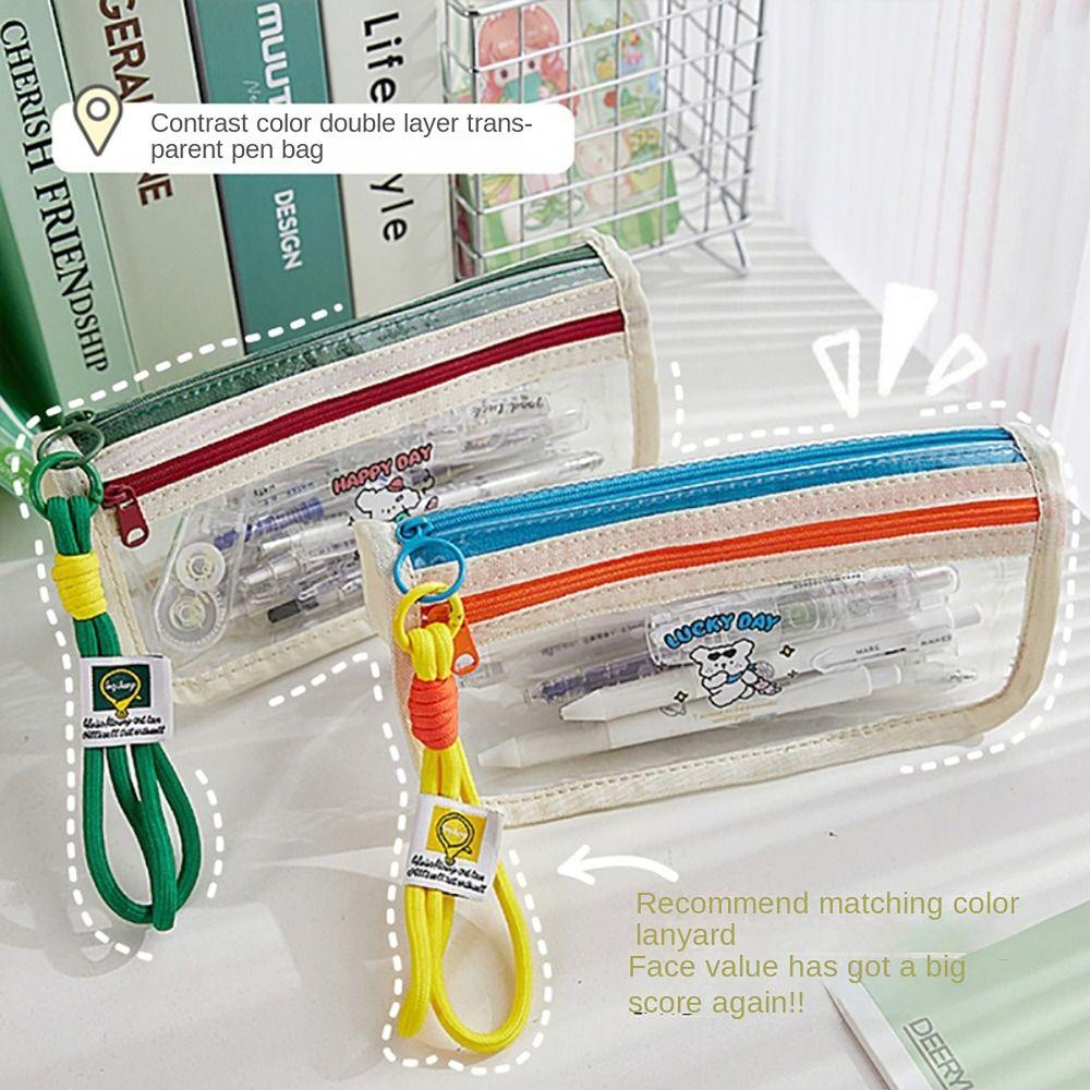 Color Contrast Pencil Case Transparent PVC Stationery Organizer Creative Pen Bag Student Gift GREEN&RED WITHOUT STRAP
Color Contrast Pencil Case Transparent PVC Stationery Organizer Creative Pen Bag Student Gift GREEN&RED WITHOUT STRAP