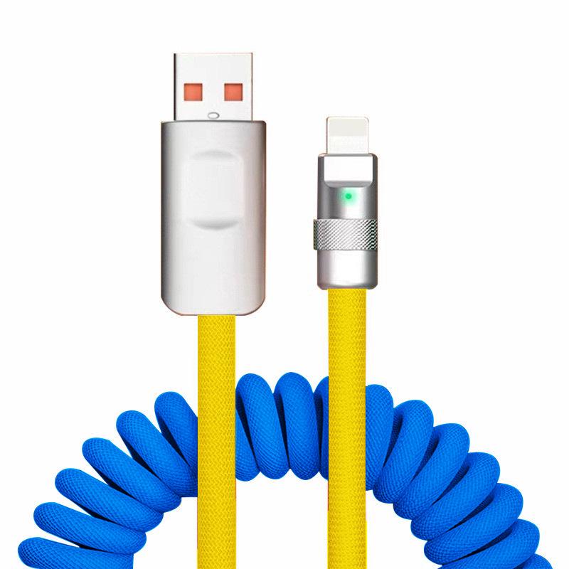 Color Contrast Spring Data Cable: Retractable Fast Charger for Huawei & Apple TYPE-C Connector
Color Contrast Spring Data Cable: Retractable Fast Charger for Huawei & Apple TYPE-C Connector