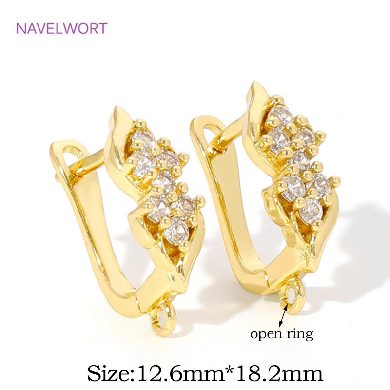 18K Gold Plated Brass Shvenzy Earwires Inlaid Zircon Earring Fixtures,Fastener For Earrings,For DIY Earring Making Accessories 2 pieces
18K Gold Plated Brass Shvenzy Earwires Inlaid Zircon Earring Fixtures,Fastener For Earrings,For DIY Earring Making Accessories 2 pieces