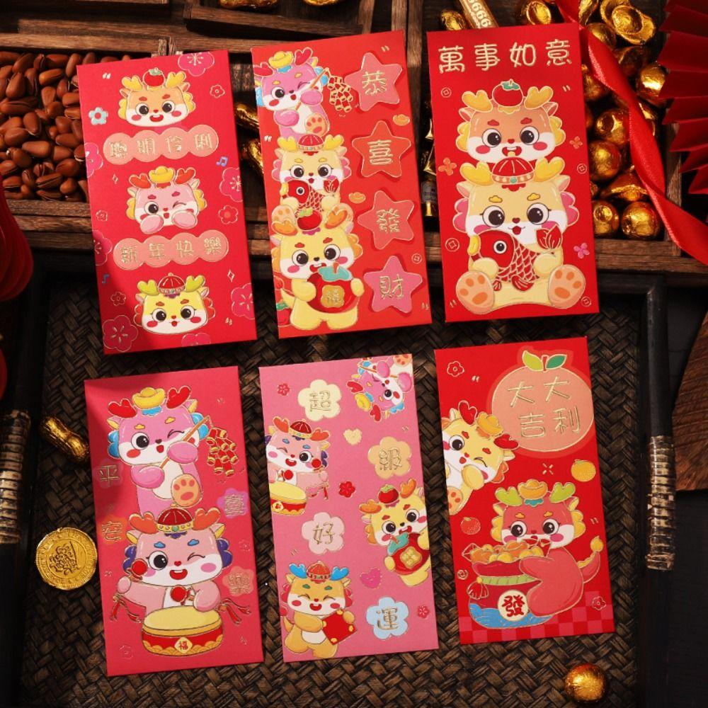 6Pcs/set Cute Lucky Red Pocket Cartooon New Year Red Packet Dragon Year Envelope Bag Blessing Gift
6Pcs/set Cute Lucky Red Pocket Cartooon New Year Red Packet Dragon Year Envelope Bag Blessing Gift
