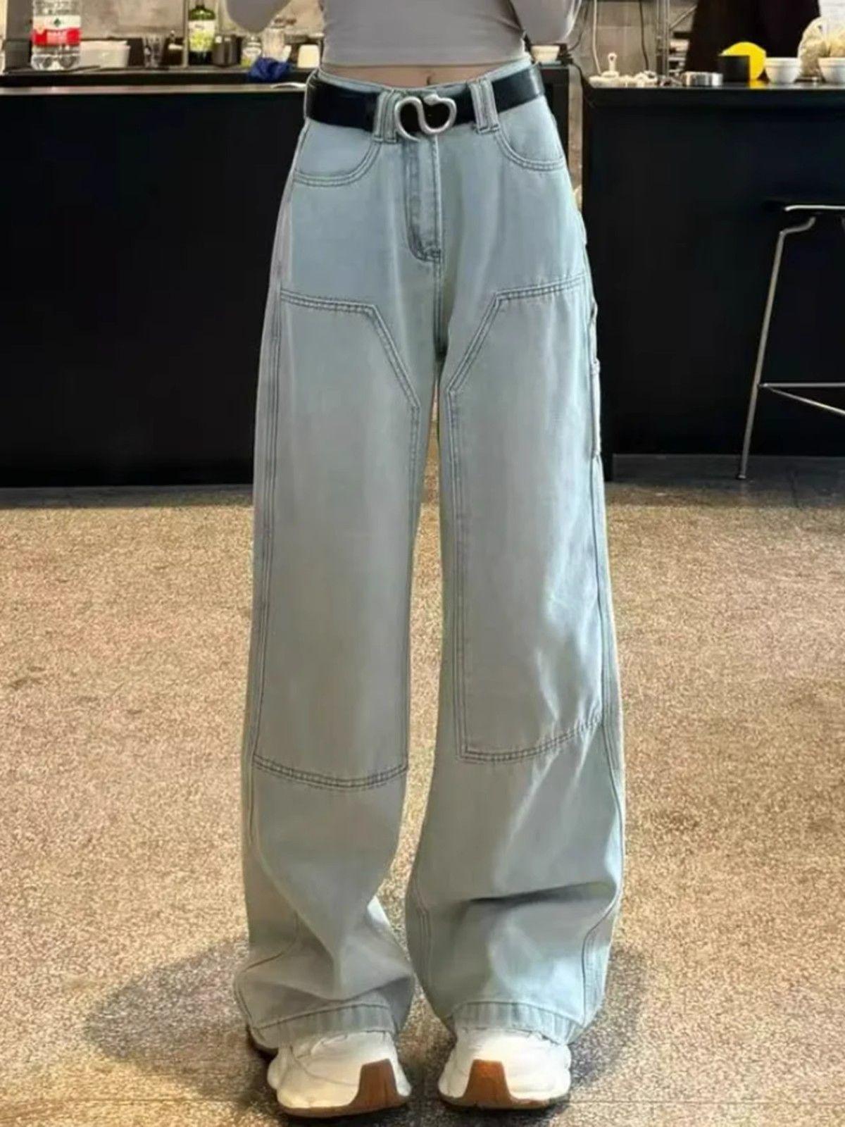 Женский американский ретро джинсовый комбинезон с высокой талией - Весенний свободный стиль с широкими штанинами Extra Large светло-синий
Женский американский ретро джинсовый комбинезон с высокой талией - Весенний свободный стиль с широкими штанинами Extra Large светло-синий