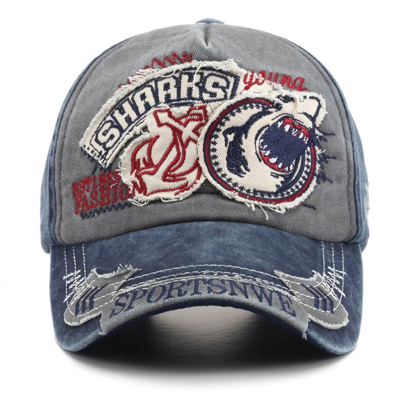 New embroidered shark denim cap washed trendy personalized baseball cap sunshade sun protection cap Adjustable синий
New embroidered shark denim cap washed trendy personalized baseball cap sunshade sun protection cap Adjustable синий