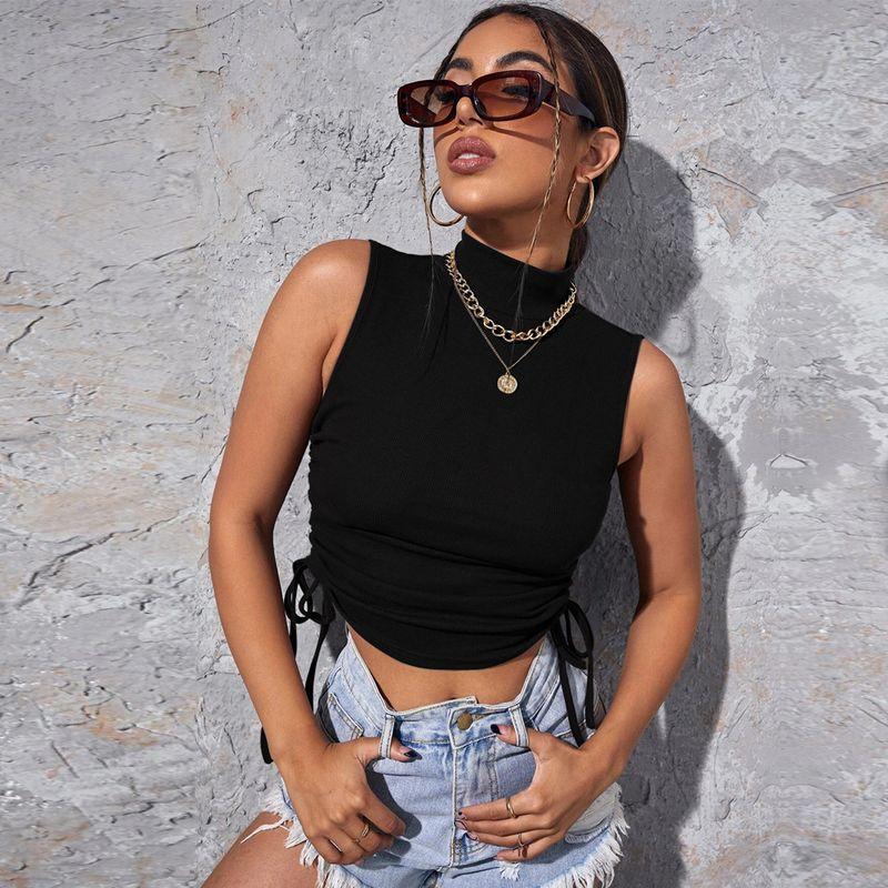 2022 Sports Drawstring Turtleneck Sleeveless Tank Top T-Shir Black S
2022 Sports Drawstring Turtleneck Sleeveless Tank Top T-Shir Black S