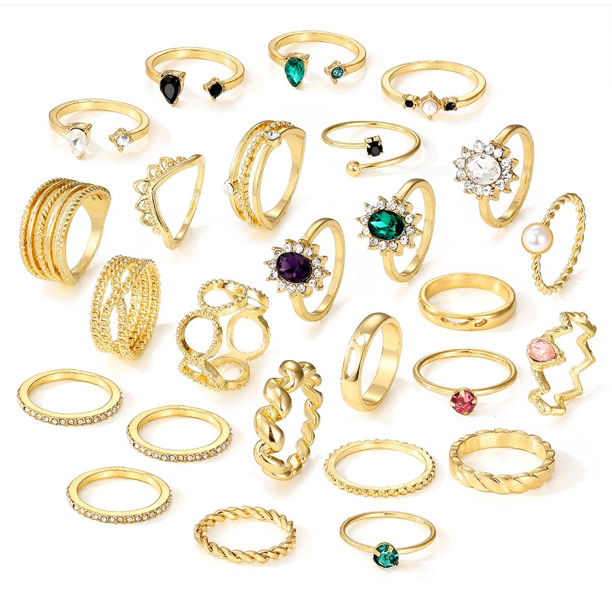 26 шт. кольца с бриллиантами, роскошный комплект колец с жемчугом, комбинированные кольца с зелеными драгоценными камнями, кольца с открытым концом для девочек, аксессуары для ужина золотой
26 шт. кольца с бриллиантами, роскошный комплект колец с жемчугом, комбинированные кольца с зелеными драгоценными камнями, кольца с открытым концом для девочек, аксессуары для ужина золотой