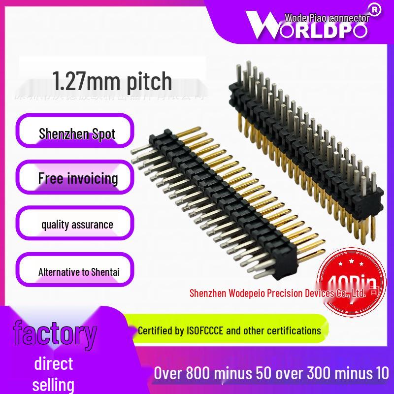 Replacement Male Pin Connector for Shensunte FTSH-120-04-L/F-D, Double Row 1.27mm, 40-Pin 3U Gold Thickness
Replacement Male Pin Connector for Shensunte FTSH-120-04-L/F-D, Double Row 1.27mm, 40-Pin 3U Gold Thickness