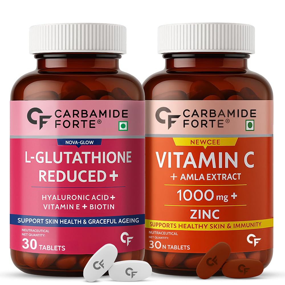 Carbamide Forte Japanese L-Glutathione 500mg 30N Tablets with Vitamin C 30N Tablets Amla Extract
Carbamide Forte Japanese L-Glutathione 500mg 30N Tablets with Vitamin C 30N Tablets Amla Extract