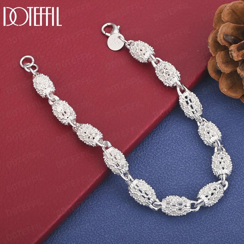 925 Sterling Silver Oval Bracelet for Women - Wedding Gift & Fashion Jewelry 20cm
925 Sterling Silver Oval Bracelet for Women - Wedding Gift & Fashion Jewelry 20cm