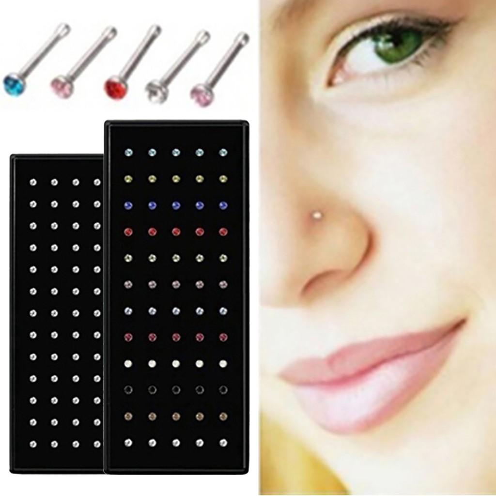 Fashion 60pcs 1.8mm Nasal Puncture Jewelry Stainless Steel Studded Nasal Nails
Fashion 60pcs 1.8mm Nasal Puncture Jewelry Stainless Steel Studded Nasal Nails