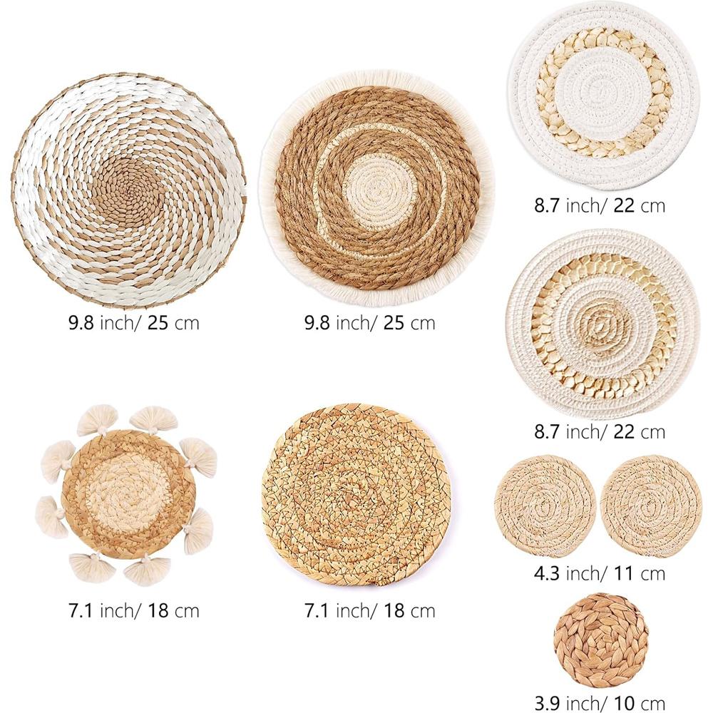 9 Pack Boho Wall Basket Set hanging Woven Wall Basket Decor, Seagrass Rattan Wicker Boho Wall Decor, Eco-Friendly Round Wall Art
9 Pack Boho Wall Basket Set hanging Woven Wall Basket Decor, Seagrass Rattan Wicker Boho Wall Decor, Eco-Friendly Round Wall Art