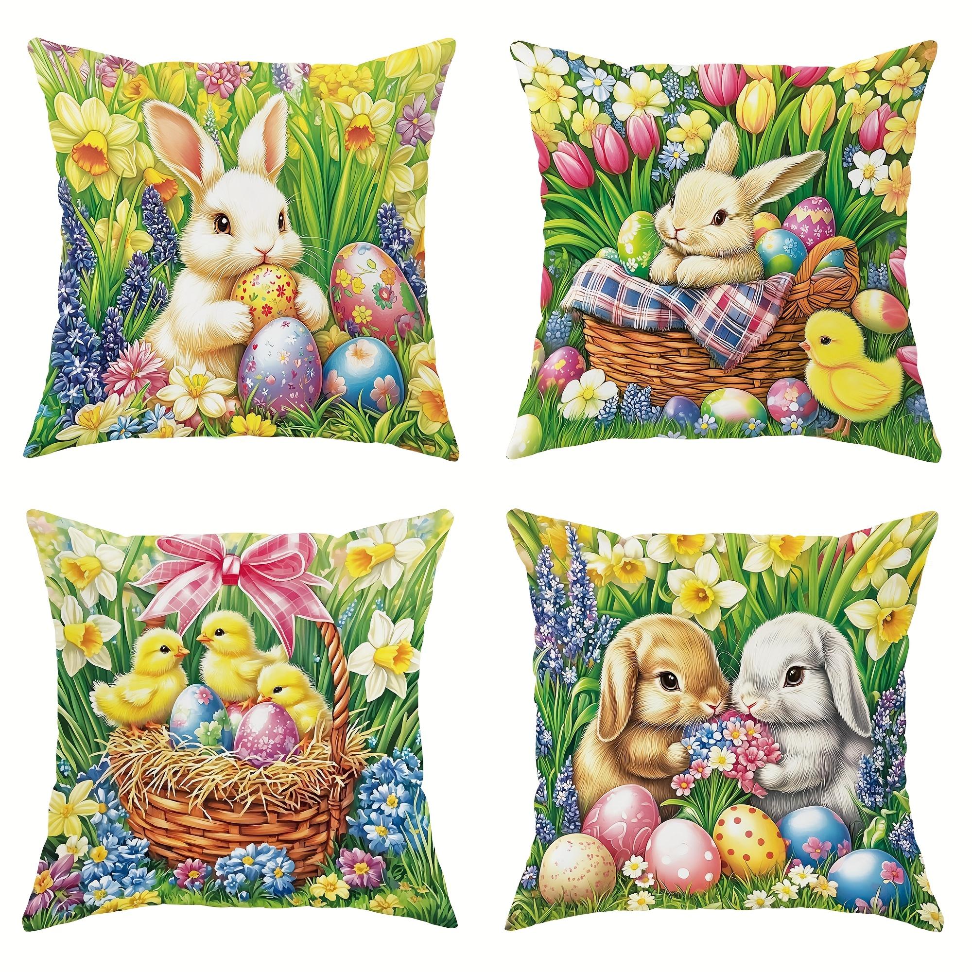 4 Pack Easter Cushion Covers 45x45cm Bunnies ChicksFlowers in Meadow Scene for Living Room Sofa Zipper 35x35cm 4pcs
4 Pack Easter Cushion Covers 45x45cm Bunnies ChicksFlowers in Meadow Scene for Living Room Sofa Zipper 35x35cm 4pcs