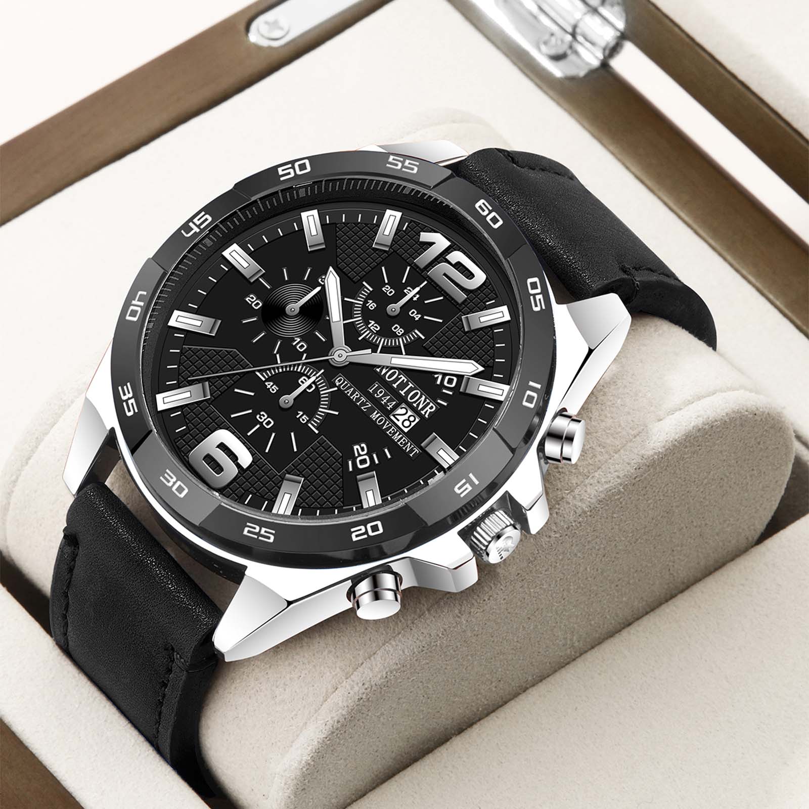 Fashion Business Men s Watches Men s Quartz Watch Leather Strap Watch Large Digital Watch Calendar Watch коричневий
Fashion Business Men s Watches Men s Quartz Watch Leather Strap Watch Large Digital Watch Calendar Watch коричневий