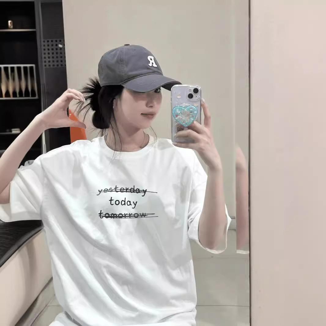 Heavy cotton letter printing white short-sleeved t-shirt women s summer ins design sense niche simple American top S
Heavy cotton letter printing white short-sleeved t-shirt women s summer ins design sense niche simple American top S