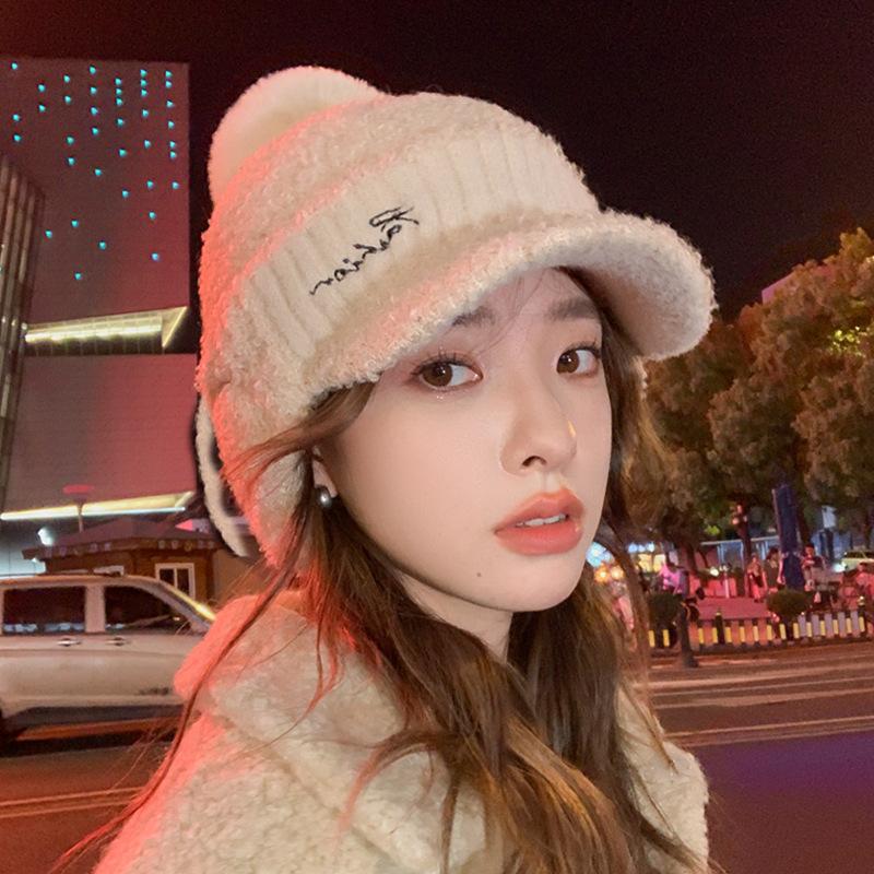 Шапка Женская Зимняя Универсальная Модная Теплая Вязаная Шерстяная Шапка Велосипедная Ветрозащитная Холодостойкая Флисовая Защита Ушей One size (elastic)