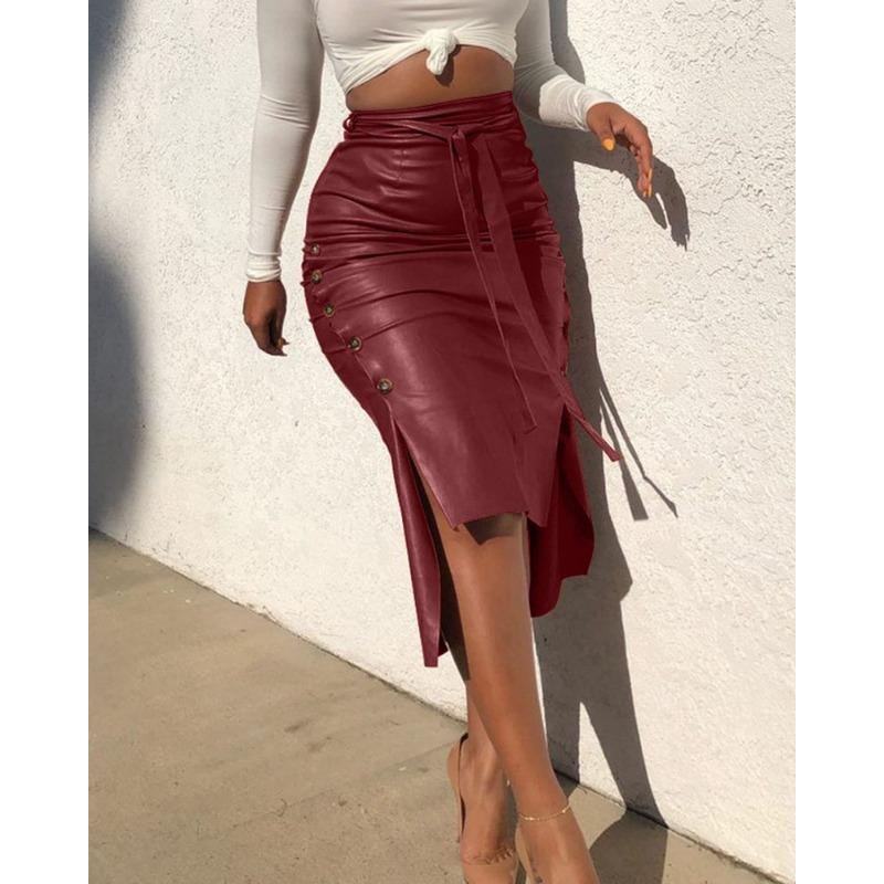 European and American Women s Clothing Split-ended Slim-fitting Leather Skirt, Hip-wrapped Half-body PU Skirt XL вина червоного кольору
European and American Women s Clothing Split-ended Slim-fitting Leather Skirt, Hip-wrapped Half-body PU Skirt XL вина червоного кольору