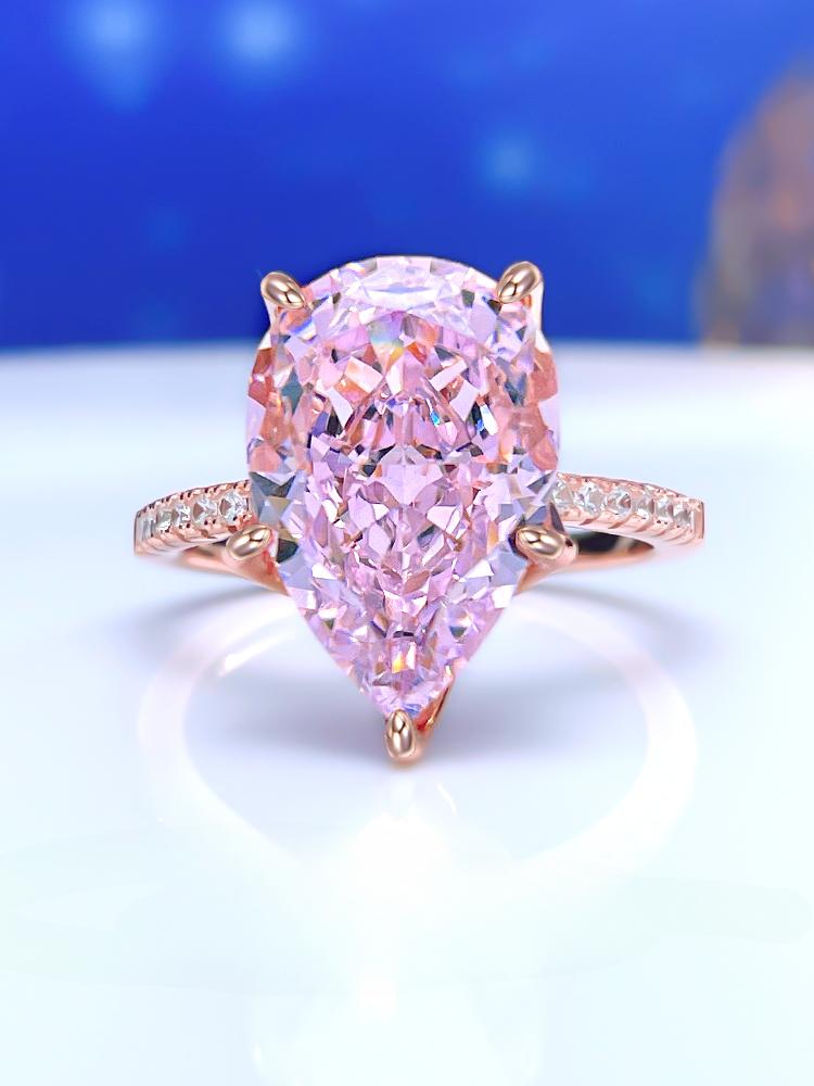 Fashionable, niche, high-end,versatile 925 silver droplet pink diamond ring inlaid with high carbon diamond temperament 5
Fashionable, niche, high-end,versatile 925 silver droplet pink diamond ring inlaid with high carbon diamond temperament 5