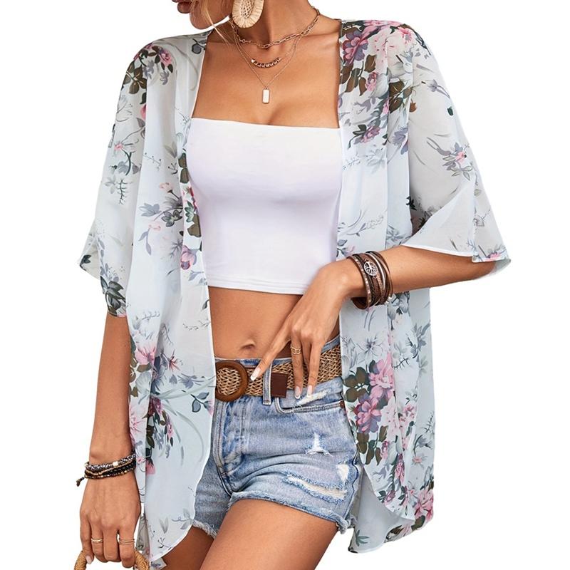 Women Floral Printed Chiffon Cover Shirt Short Sleeve Cardigan Top M
Women Floral Printed Chiffon Cover Shirt Short Sleeve Cardigan Top M