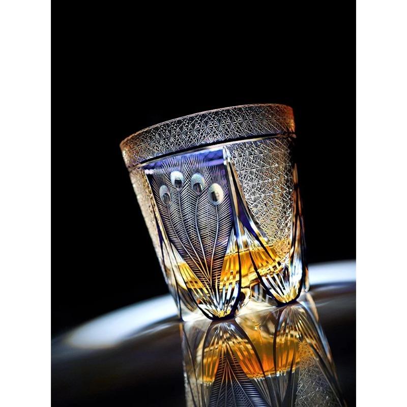 Павич з відкритим екраном Edo Kiriko Glass Manual Cut Purple Crysatal Wine Snifter Brandy Tumbler Rock Glasses Чашка для віскі Скляний посуд 320ml 
Павич з відкритим екраном Edo Kiriko Glass Manual Cut Purple Crysatal Wine Snifter Brandy Tumbler Rock Glasses Чашка для віскі Скляний посуд 320ml