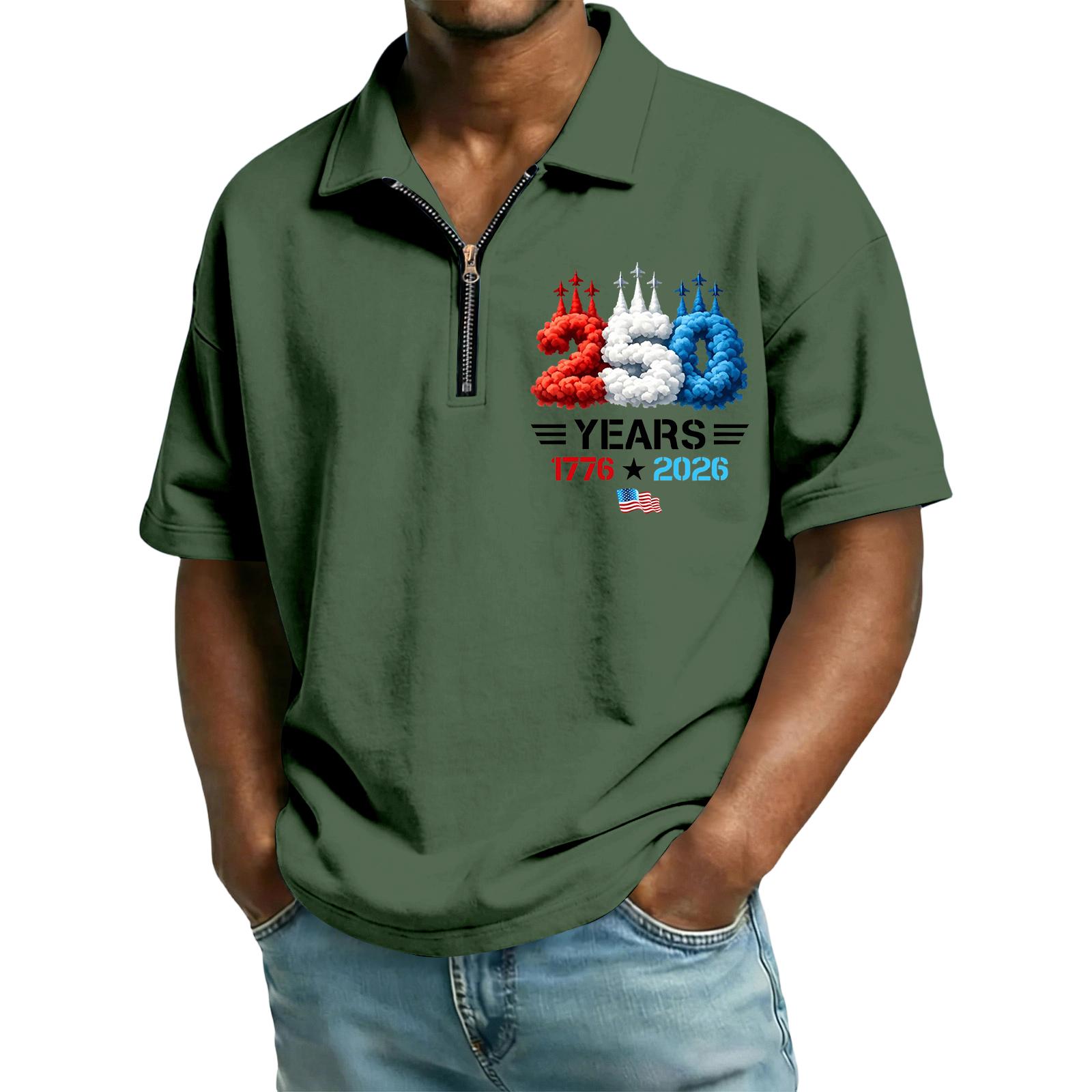 Men s Casual Loose Fit Polo Shirt with Quarter Zip Front and Flag Number Letter Print for Independence Day Celebration 250 Years Design XXL
Men s Casual Loose Fit Polo Shirt with Quarter Zip Front and Flag Number Letter Print for Independence Day Celebration 250 Years Design XXL