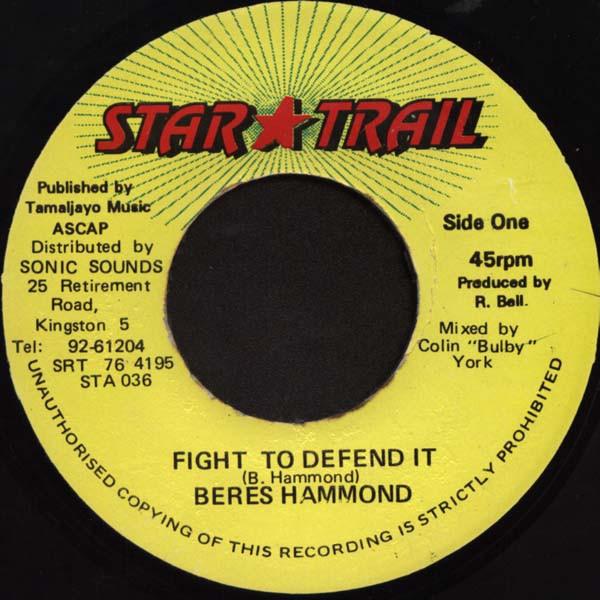 7inch Record BERES HAMMOND - Fight To Defend It STA036 Star Trail Jamaica Reggae, Ska & Dub Used
7inch Record BERES HAMMOND - Fight To Defend It STA036 Star Trail Jamaica Reggae, Ska & Dub Used