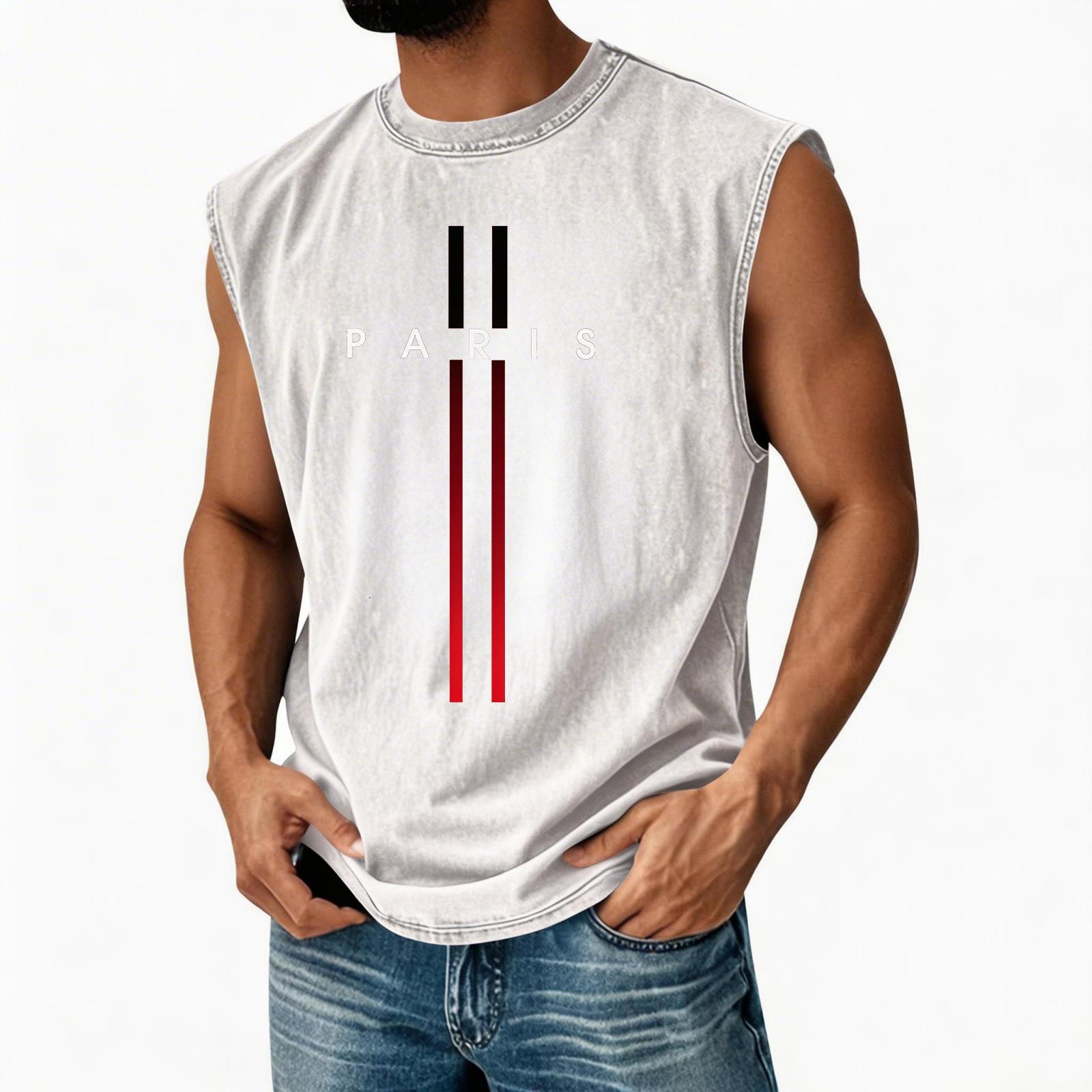 Men s Loose And Casual Trend Letter Print T-shirt - Men s Washed And Distressed Breathable Sports Sleeveless Top XL білий
Men s Loose And Casual Trend Letter Print T-shirt - Men s Washed And Distressed Breathable Sports Sleeveless Top XL білий