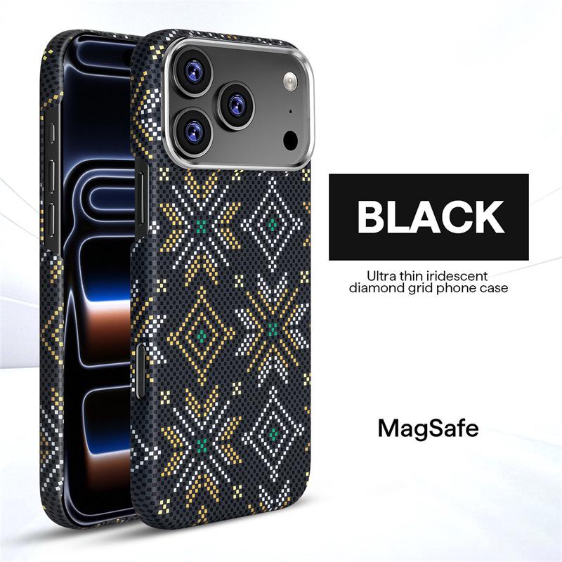 Compatible with iPhone, Magnetic Diamond Lattice Texture Case with Hardware Lens Frame and Drop Protection iPhone 16
Compatible with iPhone, Magnetic Diamond Lattice Texture Case with Hardware Lens Frame and Drop Protection iPhone 16