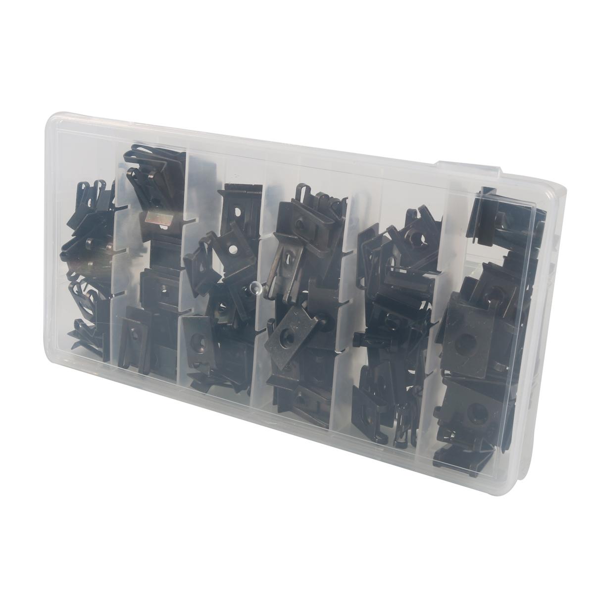 A7551 120Pcs Assorted 8# 10# 14# Car U Nuts Black Manganese Steel U-Type Fastener Clips Type A
A7551 120Pcs Assorted 8# 10# 14# Car U Nuts Black Manganese Steel U-Type Fastener Clips Type A