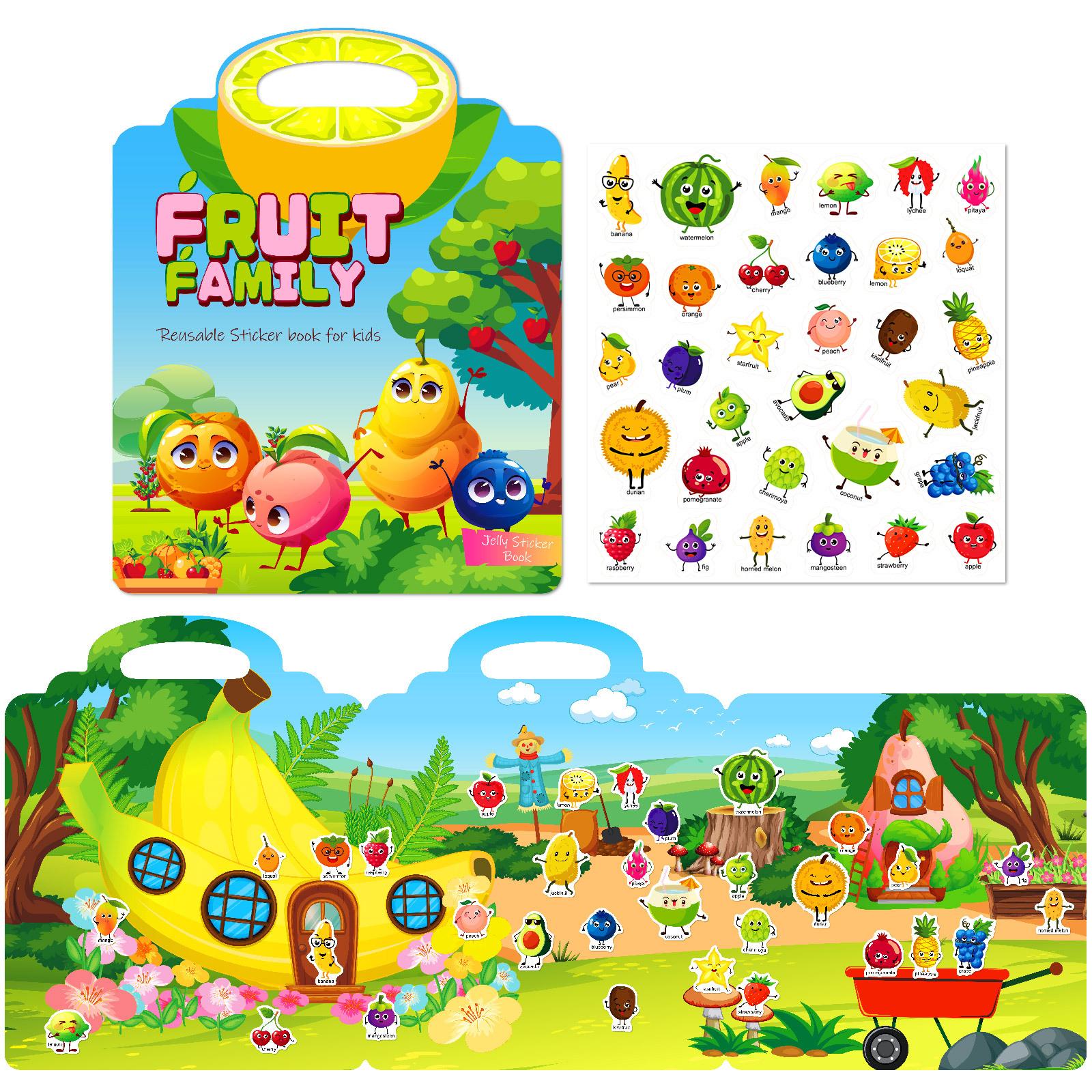 Книга наклеек «сделай сам» из желе, тихая книга наклеек «семья фруктов» познавательная энциклопедия фруктов головоломка «сделай сам» книга наклеек «время родитель-ребенок»