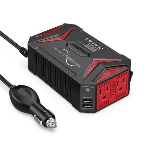 BESTEK Sine Wave Inverter, Cigarette Lighter Socket, Outlet, 300W, Converts DC12V to AC100V, Equipped with 2 USB Ports, Car Inverter, Car Inverte
BESTEK Sine Wave Inverter, Cigarette Lighter Socket, Outlet, 300W, Converts DC12V to AC100V, Equipped with 2 USB Ports, Car Inverter, Car Inverte