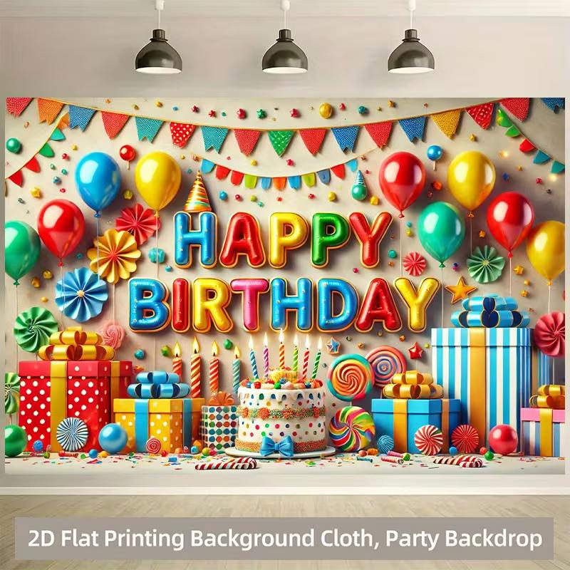 2D Birthday Photography Background, Rainbow Candy Themed Party Backdrop Banner 47.2x31.5inch/120*80cm
2D Birthday Photography Background, Rainbow Candy Themed Party Backdrop Banner 47.2x31.5inch/120*80cm