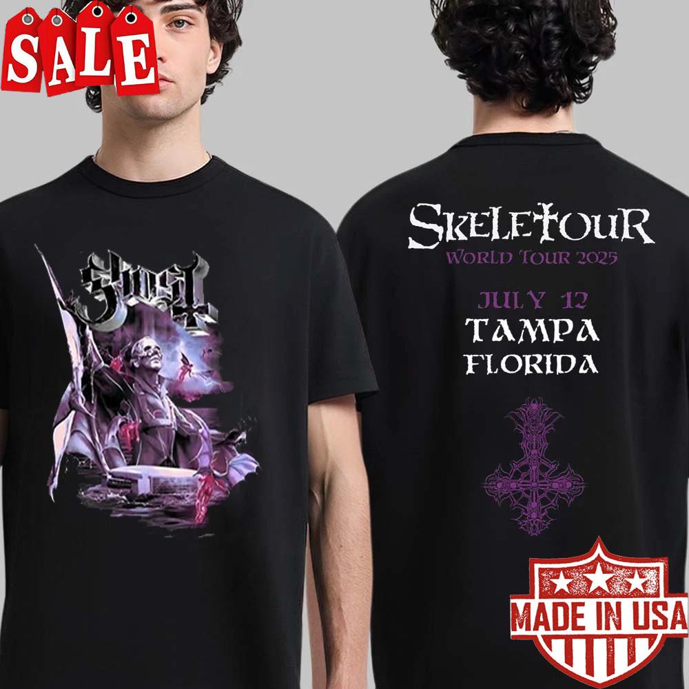 Ghost Skeletour World Tour 2025 Exclusive Merch Tee In Tampa Florida shirt Unisex T-Shirt S
Ghost Skeletour World Tour 2025 Exclusive Merch Tee In Tampa Florida shirt Unisex T-Shirt S