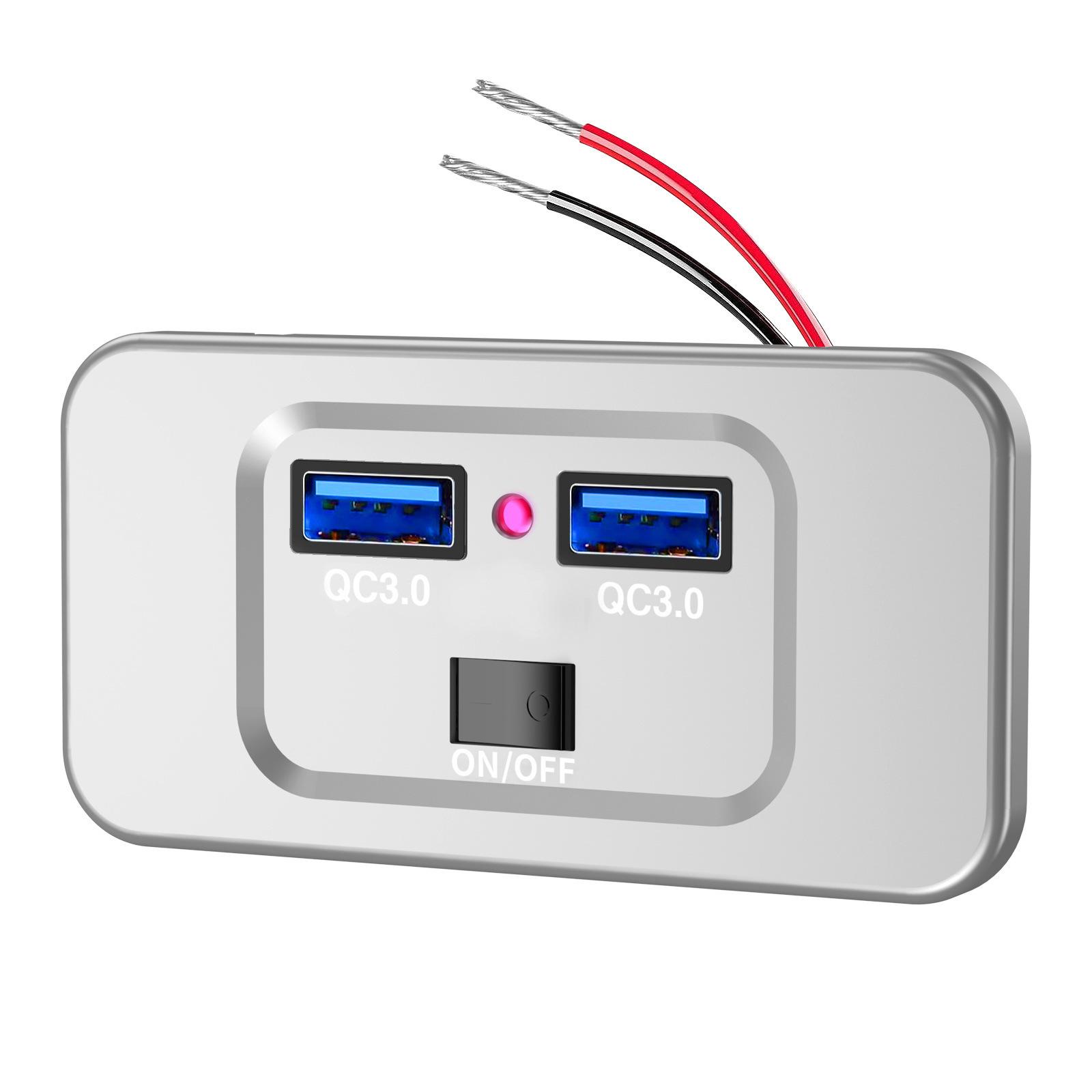 Розетка USB 12 В для RV QC3.0 USB-A та порт PD USB-C Накладний панельний роз єм USB C для автомобіля, морського транспорту, мотоцикла з перемикачем red light срібний
Розетка USB 12 В для RV QC3.0 USB-A та порт PD USB-C Накладний панельний роз єм USB C для автомобіля, морського транспорту, мотоцикла з перемикачем red light срібний