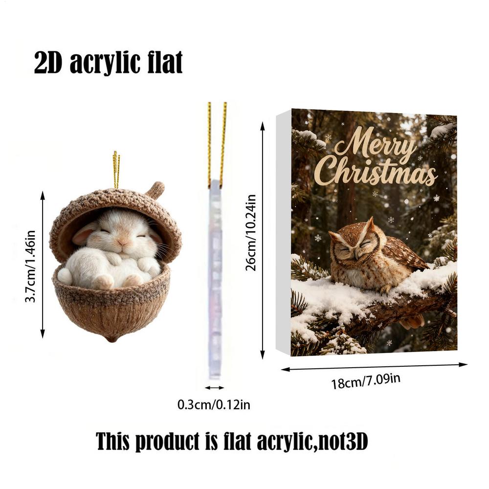 Christmas Calendar Advent 2D Flat Acrylic Animal Acorn Ornaments Animal Pendants 24 Days Christmas Countdown Calendar for Tree 24pcs
Christmas Calendar Advent 2D Flat Acrylic Animal Acorn Ornaments Animal Pendants 24 Days Christmas Countdown Calendar for Tree 24pcs