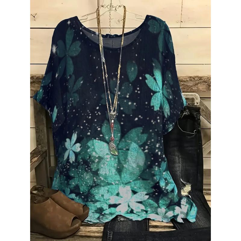 Plus Size Clothes Summer Plus Size T-Shirt Ladies Cherry Blossom Print Round Neck Casual Short Sleeve plus size women clothing S
Plus Size Clothes Summer Plus Size T-Shirt Ladies Cherry Blossom Print Round Neck Casual Short Sleeve plus size women clothing S