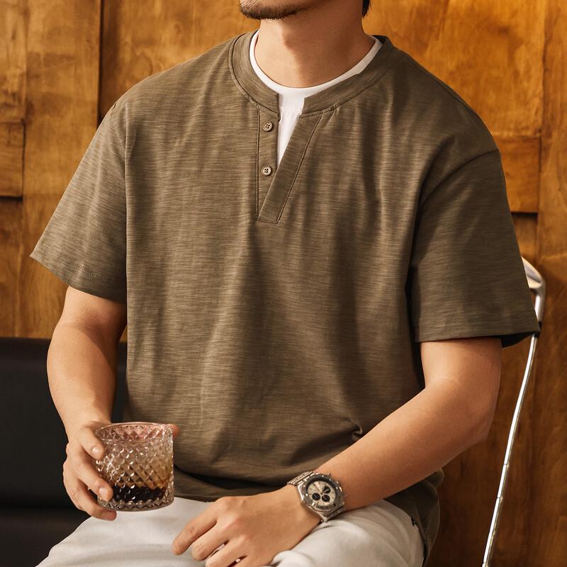 Men s Faux Two-Piece Slub Cotton Henley Polo T-Shirt XL
Men s Faux Two-Piece Slub Cotton Henley Polo T-Shirt XL